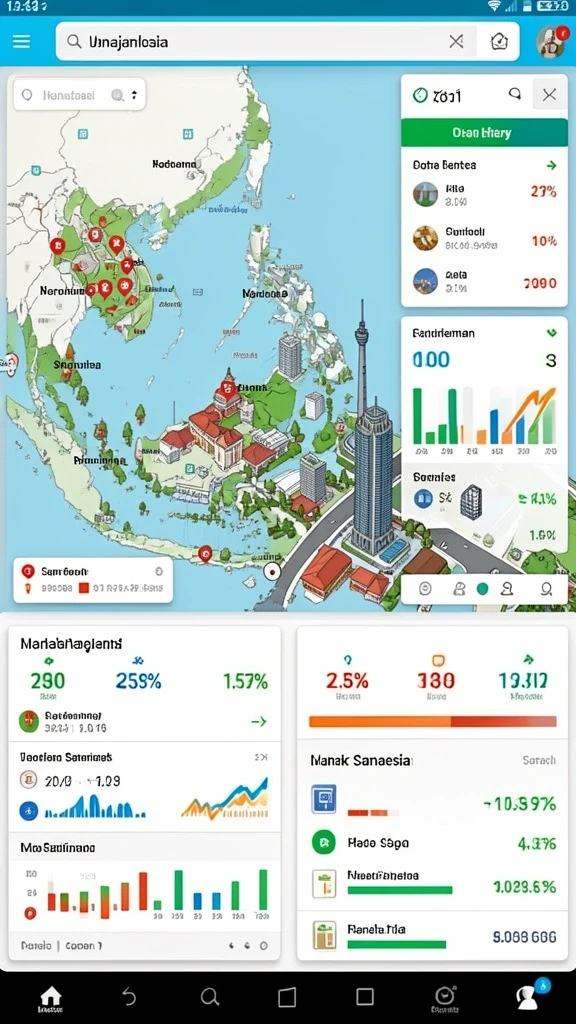 Menunjukkan lingkungan fantastis yang memukau.