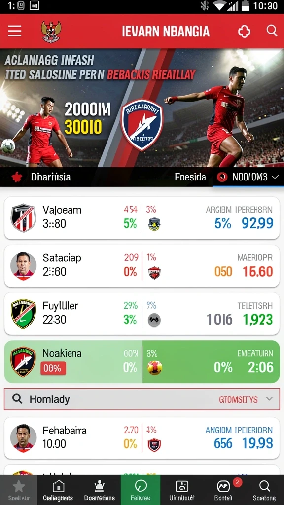 Screenshot aplikasi DBLTOTO menunjukkan pilihan taruhan yang beragam.