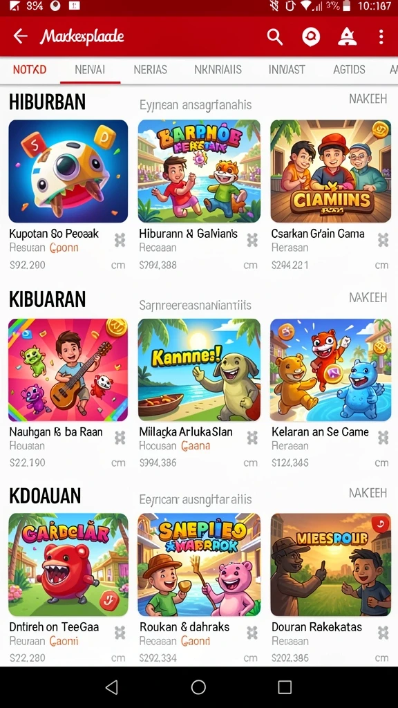 Pemandangan latar belakang yang mengagumkan dalam permainan.