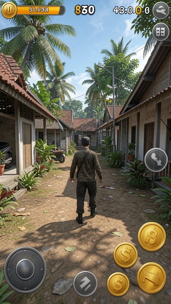 Screenshot menampilkan karakter utama dalam aksi.