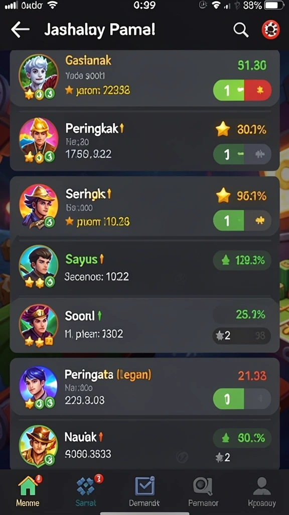Screenshot pertama menunjukkan karakter utama dalam aksi petualangan.