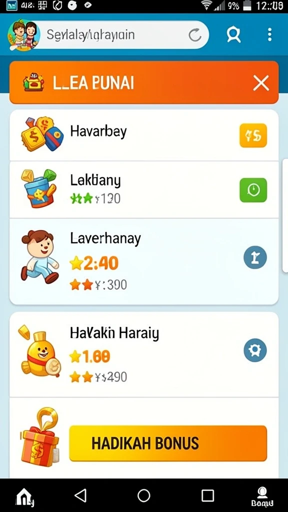 Tangkapan layar menunjukkan karakter lucu dalam aksi.