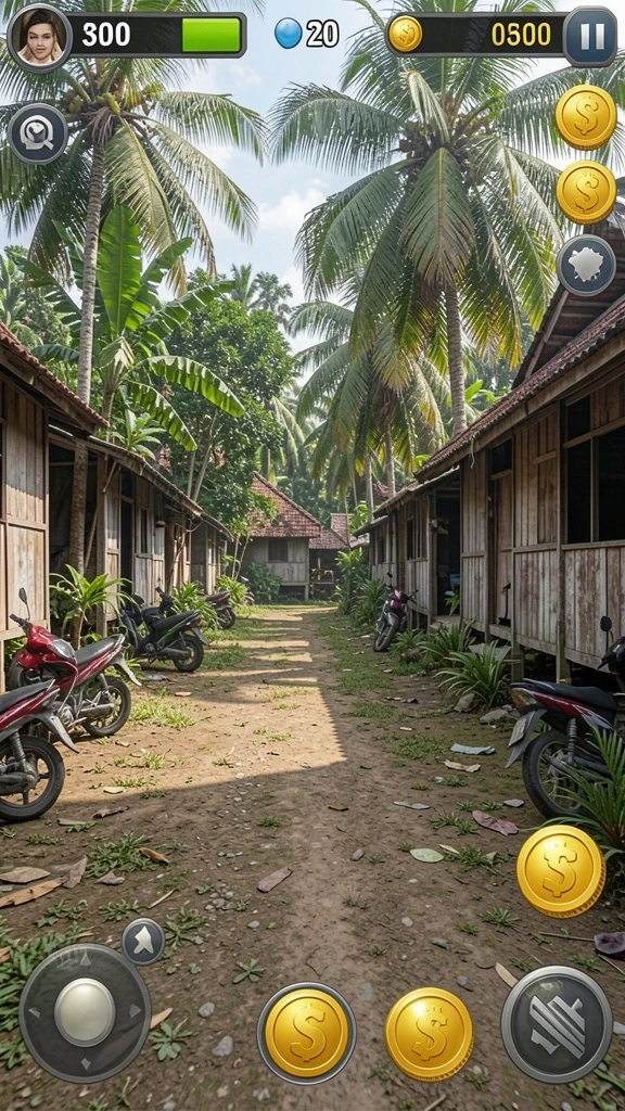 Scene petualangan di dunia yang penuh warna.